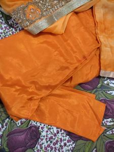 Orange Embellished Salwar Kameez Suit