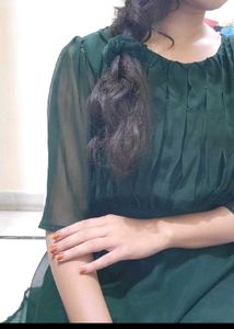 Elegant Green Ethnic Gown part xl georgette