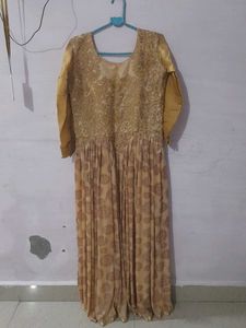 Gold Embroidered Maxi Dress