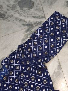 Navy Diamond Print Kurti
