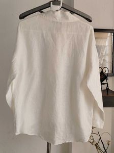 Zara Cream Linen Button Up Top