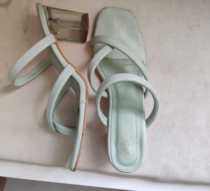 Clear Pastel Green Heels 💚
