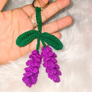 Lavender Crochet Keychain