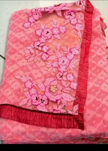 Pink Embroidered Dress Material