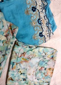 😍Floral Print Dupatta Set
