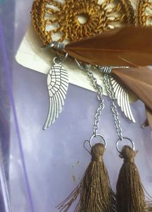 Exquisite Feather Drop Dream Catcher Earrings
