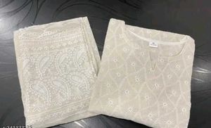 Embroidered Chickenkari Kurti Set