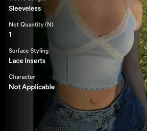 Lace Trim Crop Cami Top