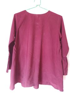 Rich Maroon Colour Bell Sleeves Top😀