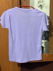 Cute Lilac Button-Down Top