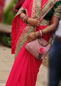 Beutiful Heavy Saari With Puff Blouse