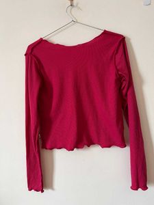 Pink Tie Front Top