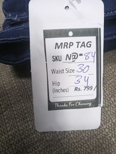 N@84 Size-30 Dark Blue Denim Jeans