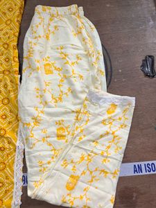 Yellow Printed Kurta Set