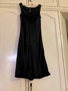 Tommy Hilfiger Black Pure Silk Cowl Neck Dress