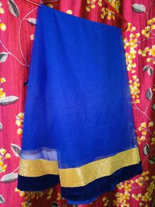 Blue Net-Velvet Lehenga Choli Set 💙