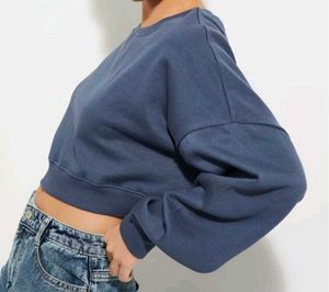 Blue Cropped Sweatshirt