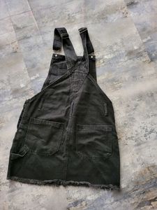 Black Denim Pinafore Dress