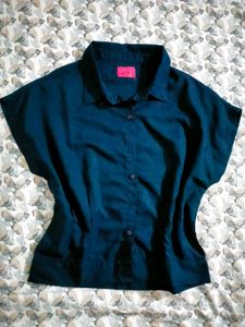 Combo Of Two Summer Crop Tops Green And Navy Blue