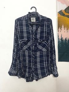 Blue Plaid Flannel Shirt