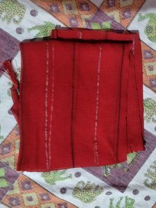 Red &amp; Silver Striped Scarf