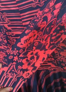 Red &amp; Black Floral Print Dress