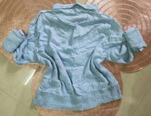 Button down shirt scrunch Top