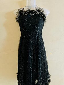Korean Designer Flared Black One Piece