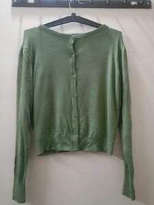 Olive Green Knit Cardigan