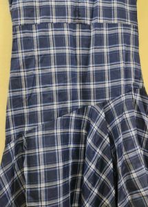Blue Plaid Asymmetrical Dress