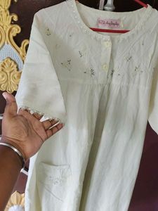 Beautiful white design night suit 😍😍☑️