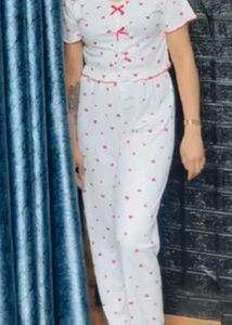 Heart Print Pajama Set