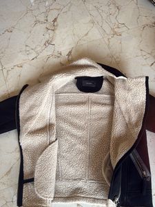 Black Suede Jacket with Faux Fur Lining