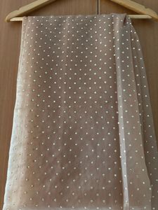 Sequinned kurta with organza plaza and dupatta