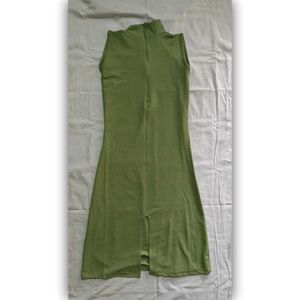 Olive Green Mock Neck Dress