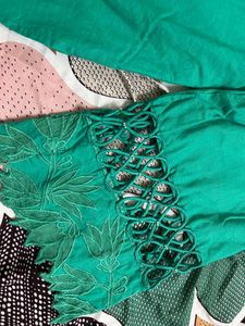 Green Embroidered Cord Set