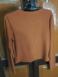 Stylish Brown Button-Down Top