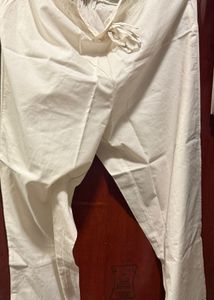 Biba Off White Cotton Ethnic Pants