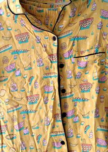 Yellow Printed Beautiful Night Suit