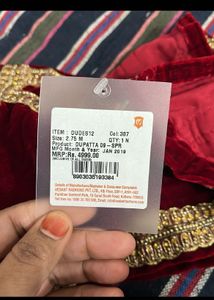 Maroon Velvet Sherwani Dupatta