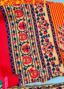 Unstiched Vintage Patterned Fabric Suit Piece