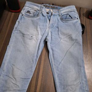 Simple Plain Blue Sparky Jeans