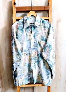 See Green Printed Shirt Size-44-46-XXL