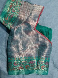 Elegant Green &amp; Gold Blouse