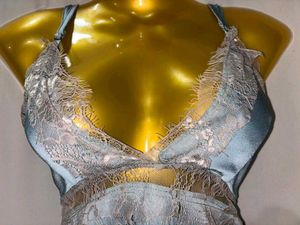 Silky Blue Lace Lingerie Dress