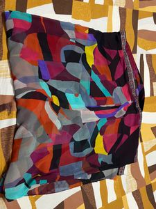 Printed Colourful Synthetic Saree