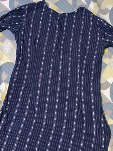 Striped Navy Blue short Kurti