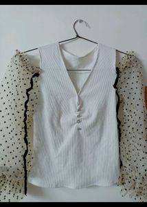 Polka Dot Sleeve Top