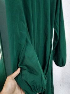 Flipkart One Piece Dress, Comes With Green Belt, Balloon Type Sleeves