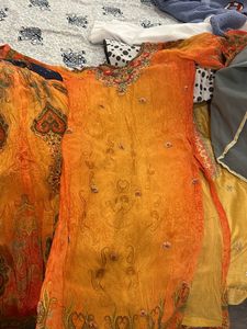Orange Colour Suit With Sharara